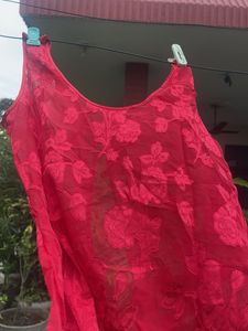 Red Floral Lace Blouse