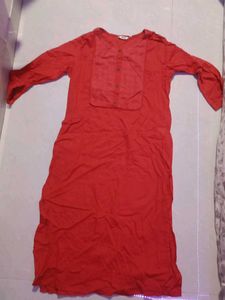 Red Cotton Kurta