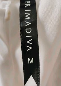 Primadiva White Side slit dress