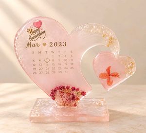Heart Shape Anniversary Desk Calendar