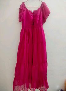 Chic Pink Tiered Maxi Dress