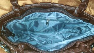 Italian-Inspired Dark Brown Pleated Leatherette Ha
