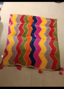 Vibrant Zigzag Pattern Dupatta with Tassels