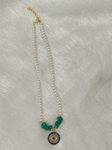 Unique Pearl & Evil Eye Necklace