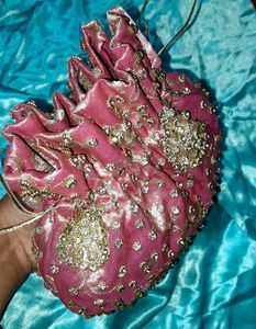 Potli Bag With Beautiful Stone Work