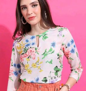 floral printed regular top for women