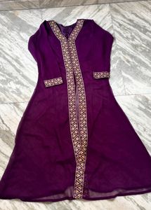 Elegant Purple Kurta Set with Embellishments