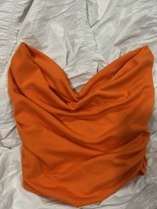 UPTOWNIE boat neck cowl orange top WITH TAG