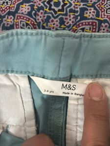 Kids Sea Green Casual Pants