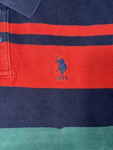 USPA Striped Polo T-Shirt