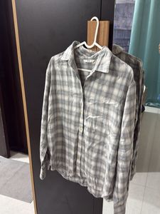 Oversized Plaid Button-Up Shirt
