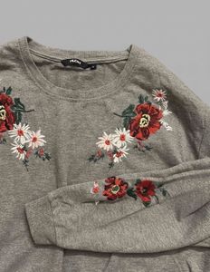 Embroidered Floral Sweatshirt