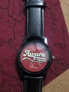 Stylish Black Leather Strap Watch