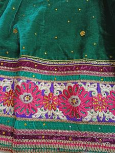 💥🆕️ Emerald Green Velvet Lehenga Set