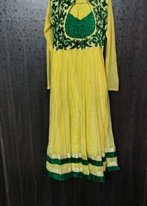Elegant Yellow &amp; Green Anarkali
