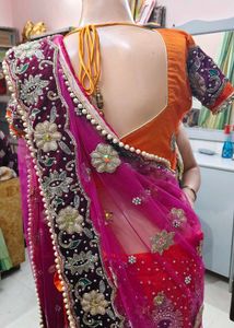 Stunning Orange Lehenga Choli Set