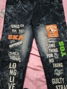 Men's Graphic Print Jeans