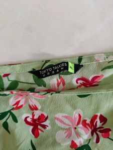 Floral Print Tie-Up one shoulder Crop Top