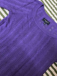 American Eagle Purple Cable Knit Sweater