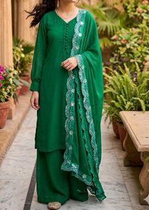 Emerald Green Kurta Palazzo set 3 pcs