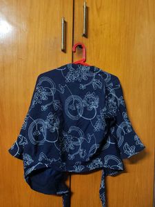 Navy Blue Wrap top