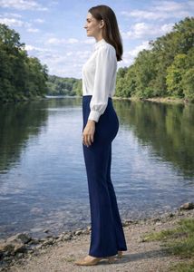 Navy Blue Flared trendy trousers Pant