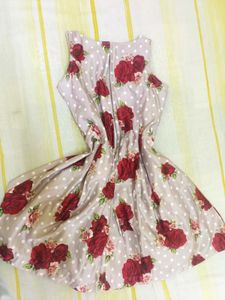 Vintage Rose Print Fit &amp; Flare mini Dress