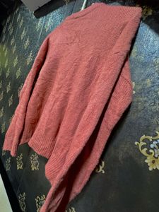 Premium Ribbed Crop Cardigan in Rust Brown