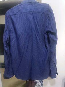 Park Avenue Men's Blue Micro-Dot Long Sleeve Shirt