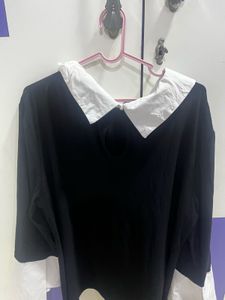 Chic Black &amp; White Collar Top