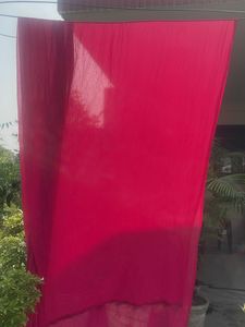Vibrant Pink Dupatta with Gold Border