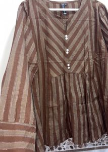 Stylish Striped Brown Kurta