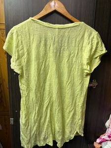 Lime Green V-Neck New T-Shirt