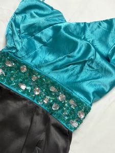 ✨SALE✨Stylish One-Shoulder Teal Dress