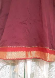 Maroon &amp; Gold Trim Kurta