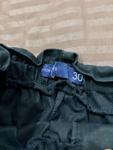 Black High-Waisted Paperbag Shorts