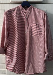 🍉Striped Band Collar Shirt