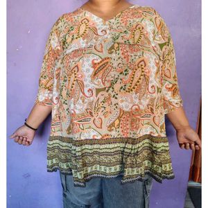 Bohemian Print V-Neck Kurta