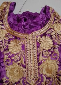 Embroidered Purple Kurta Set