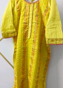 Yellow Embroidered Kurta