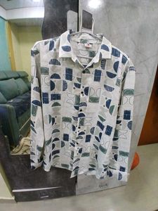 Abstract Print Button-Down Shirt