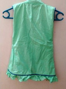 Light Green Kurta with Blue Embroidery