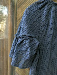 Navy Blue Lace Top