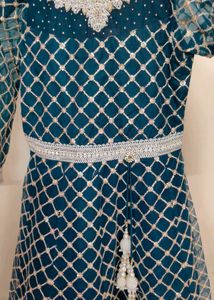 Elegant Teal Ethnic Gown