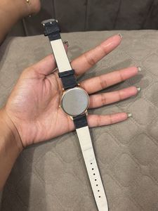 Classic Black Leather Strap Watch