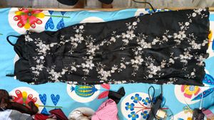 Elegant Black Floral Embroidered one piece