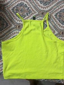 Vibrant Neon Yellow Crop Tank Top