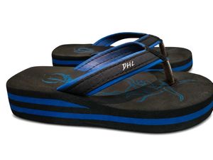 Comfortable Blue &amp; Black Flip-Flops |Cushioned EVA