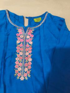 Blue Embroidered Kurta