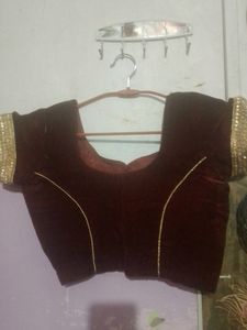 Dark Maroon Velvet Bridal Lahenga